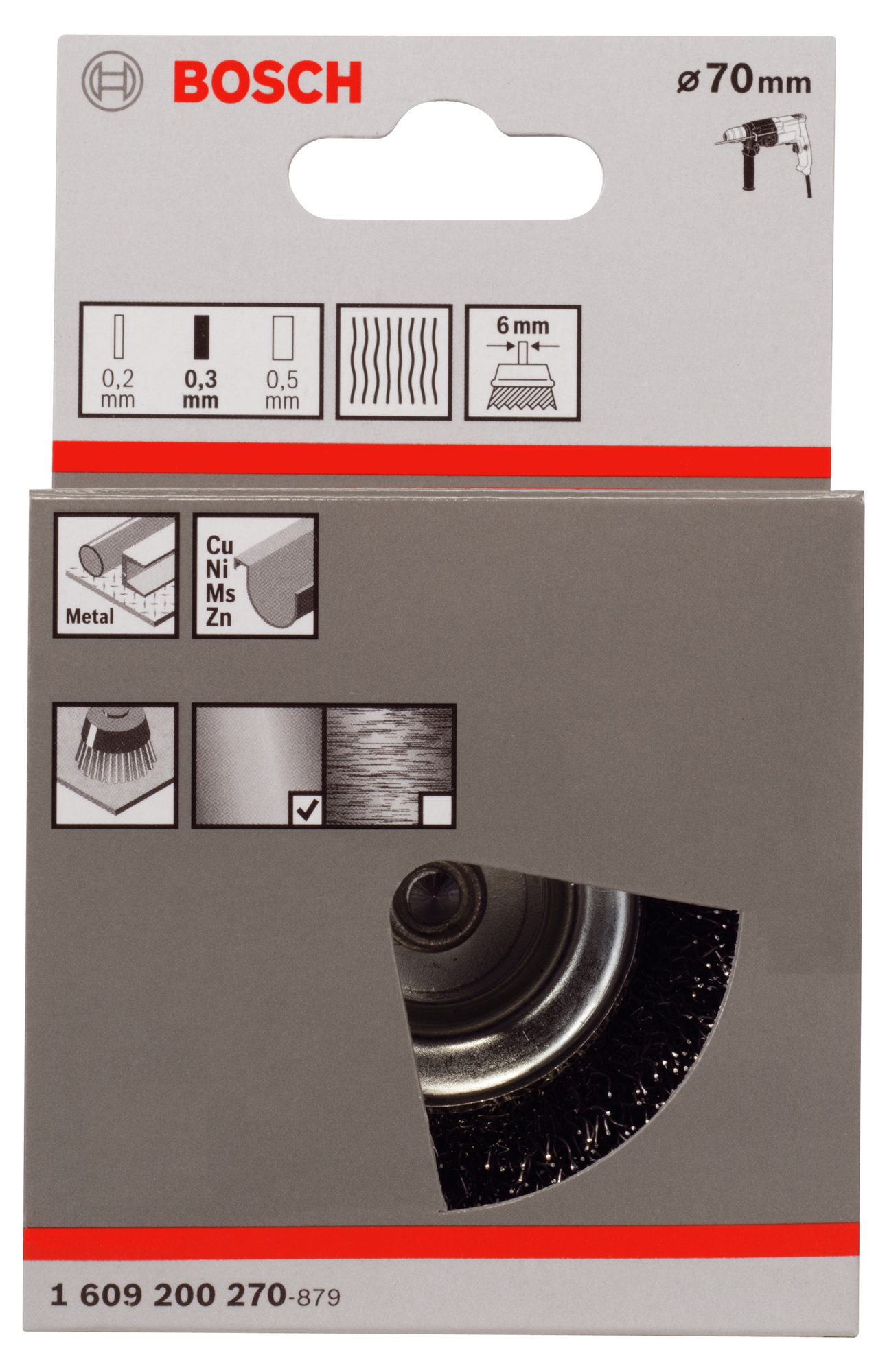 KOPPBORSTE 70MM VÅGAD  - Bosch