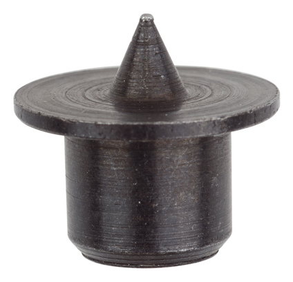 Svart pluggmonteringsstift med konisk spets och cylindrisk bas.