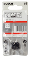 Borrstoppersats från Bosch, 6 mm, förpackning med fyra stycken. Innehållsförteckning och streckkod synliga.