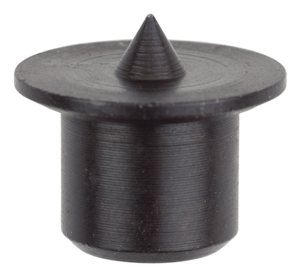 Svart pluggmonteringsstift med cirkulär bas och konisk spets.