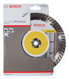 Förpackning med Bosch universal diamantklinga, 180 mm, visar produktbild och användningsikoner.