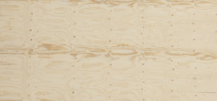 Plywoodskiva med ljus träfärg och synliga ådringar.