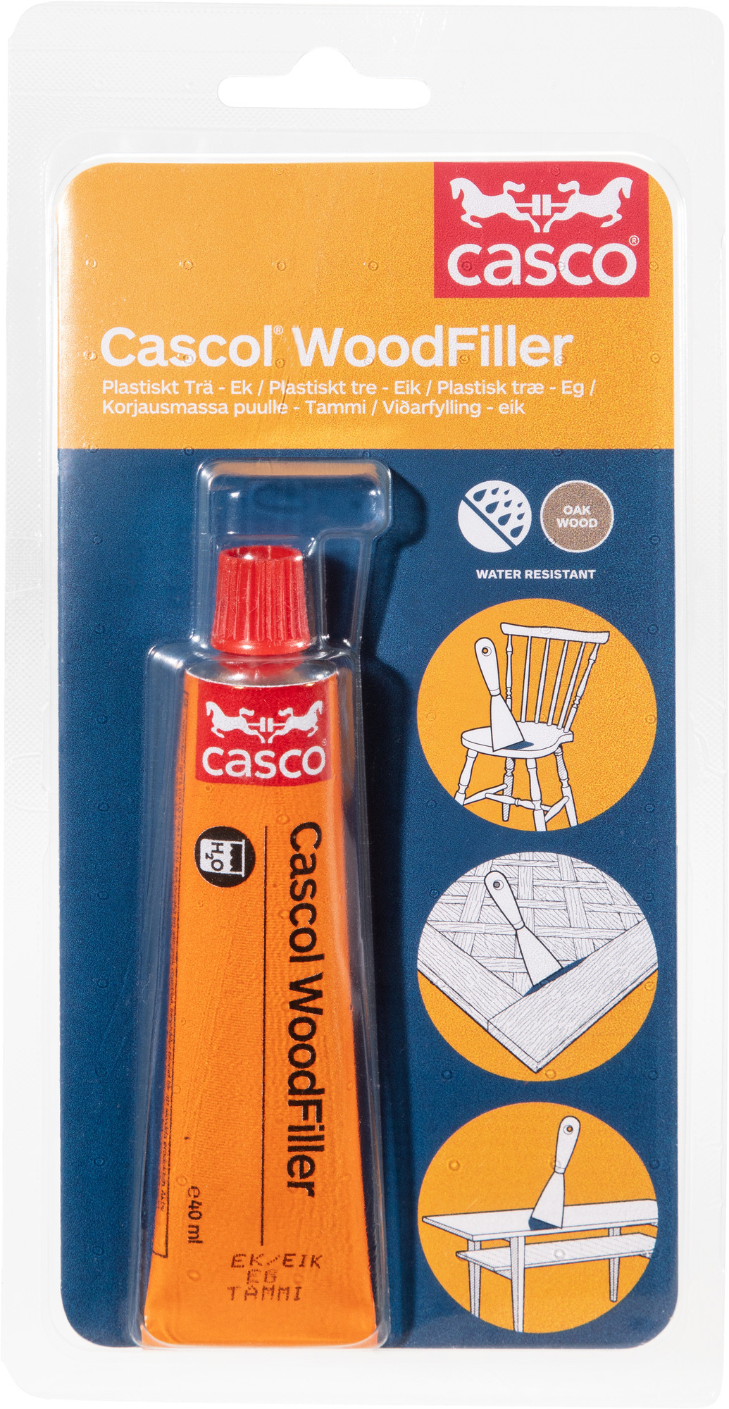 TRÄLAGNINGSMASSA WOODFILLER CASCO EK 40 ML - Casco