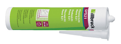 Tub med grön och vit etikett, märkt "illbruck SP521".