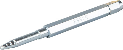 Sexkantigt metallverktyg med avsmalnande spets och inpräglad text "ESSVE".