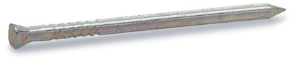 Metallisk dyckert med slät kropp och spetsigt slut, avsedd för spikning.