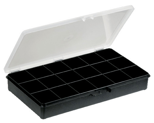 SORTIMENTBOX SVART MED FASTA FACK - Raaco