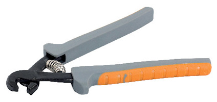 Papegojtång med svart huvud och grå-orange handtag i mjukt greppmaterial.