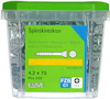 Plastburk med grön lock innehållande 200 spånskiveskruvar, 4,2 x 75 mm, märkt Essve.