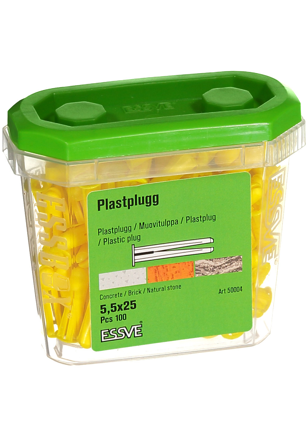 PLASTPLUGG GUL 5,5X25 100ST - ESSVE