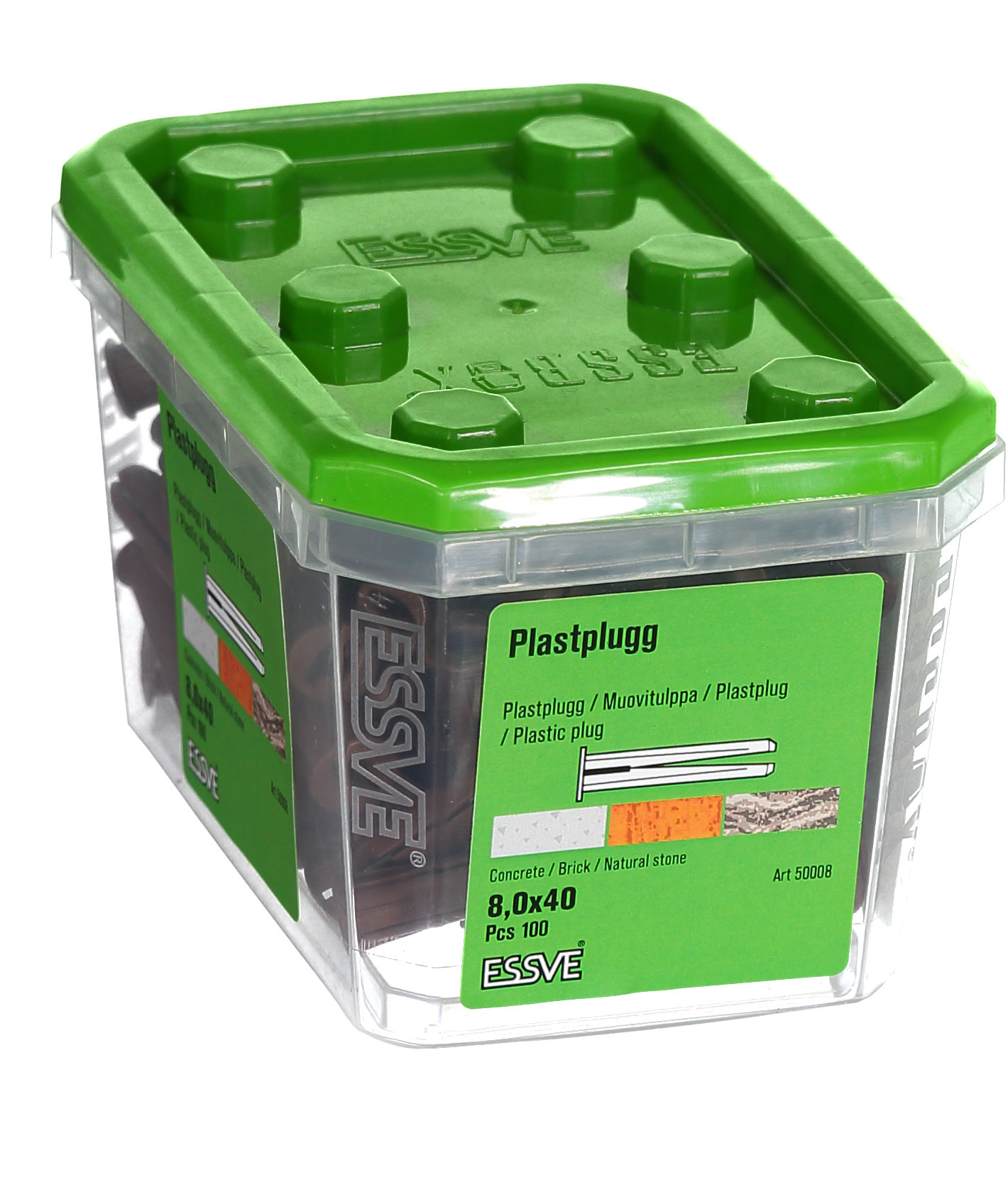 PLASTPLUGG BRUN 8X40 100ST - ESSVE