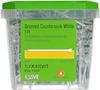Plastburk med 1000 räfflade dyckertspikar, 1,7x40 mm, vit. Märkt med "ESSVE", "FZV", och "Outdoor C3".
