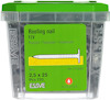 Grön plastförpackning med 720 takspik från ESSVE, 2,5 x 25 mm.