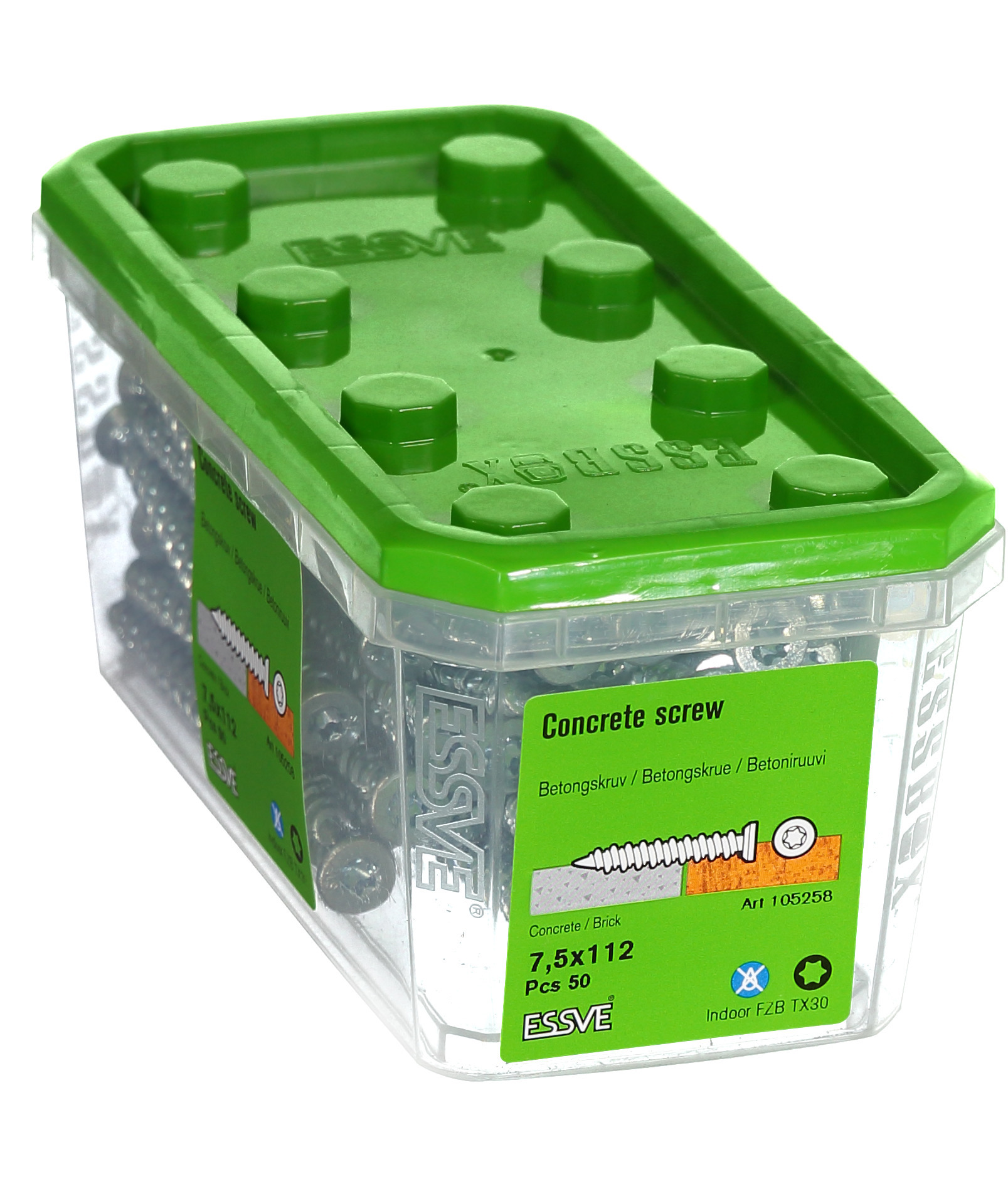 BETONGSKRUV ECS-C FÖRSÄNKT BLANKFÖRZINKAD - ESSVE