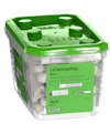 Plastförpackning med grön lock innehållande lättbetongplugg av märket ESSVE, 10x55 mm, 60 stycken. Art nr 50003.
