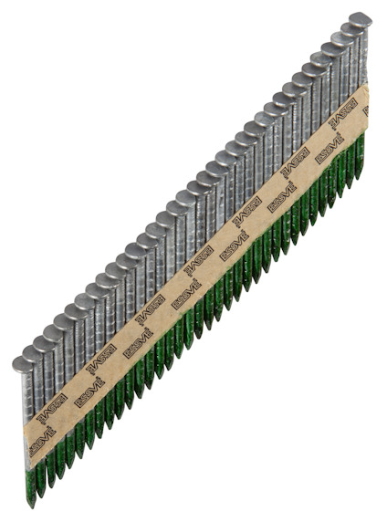 Naglar fästa på ett rakt, vinklat papper.