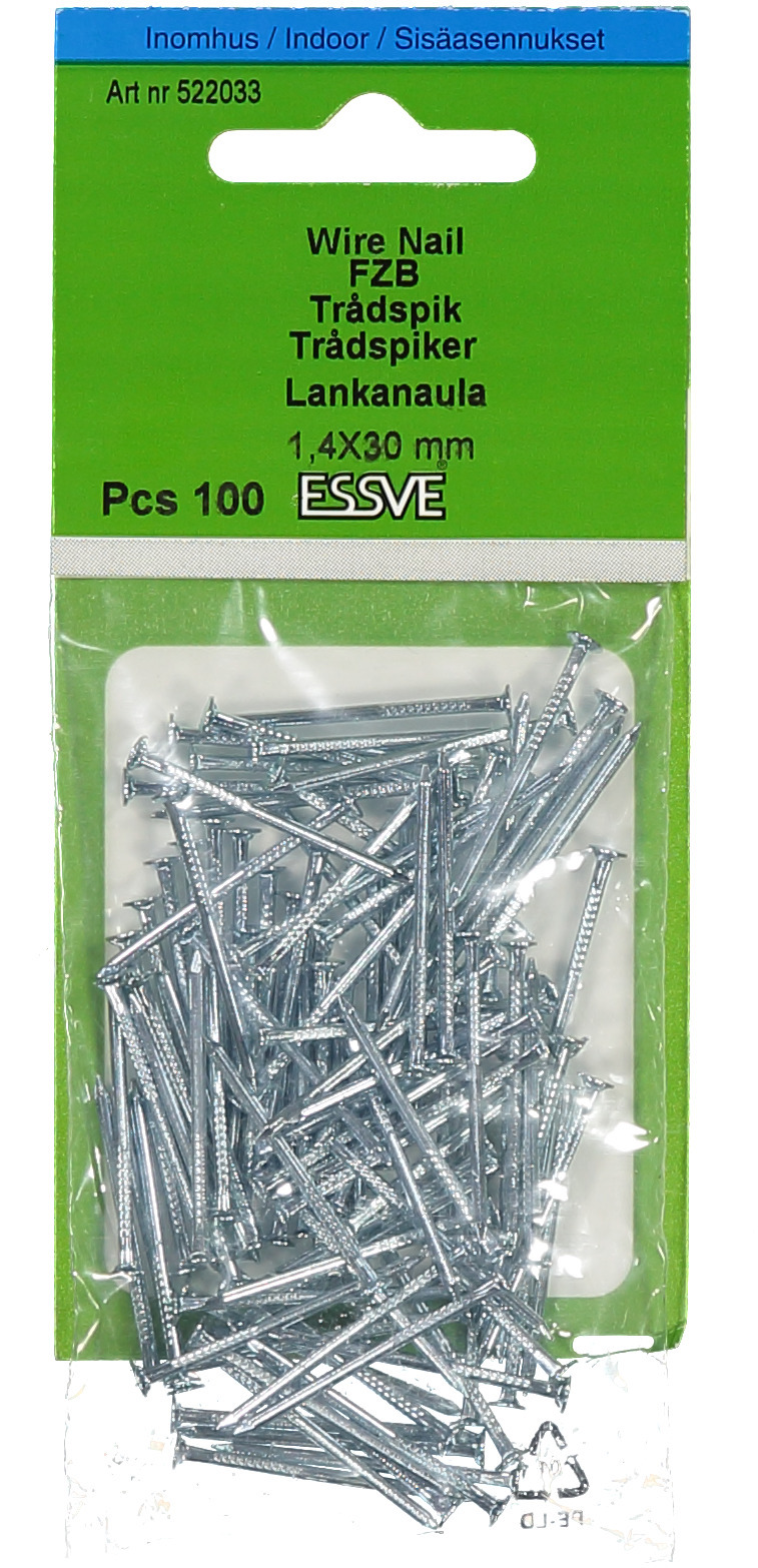 TRÅDSPIK RÄFFLAD FZB 1,4X30 100ST - ESSVE