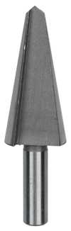 Konformat borrstål med cylindrisk skaft och konisk spets i metall.