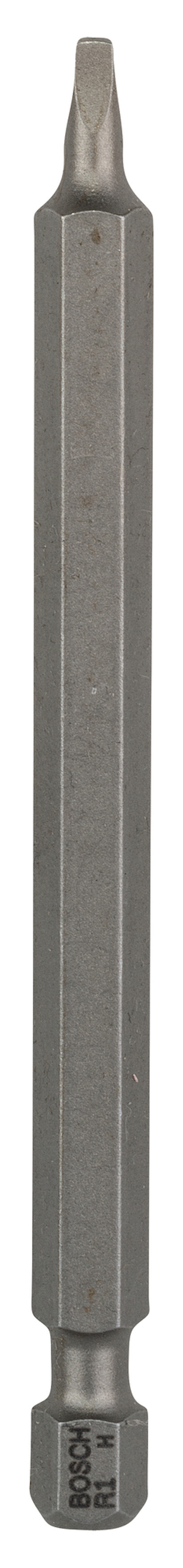 Skruvbits med sexkantigt skaft och spårformad spets, märkt "BOSCH R1".