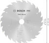 Cirkelsågblad i metall, märkning "BOSCH PRO Wood", diameter 165 mm, håldiameter 20 mm.