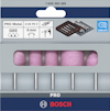 Förpackning innehållande sex slipstift av modell G60 från Bosch, etiketterad för metall med logotyper och specifikation 6 mm.