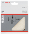 Förpackning för Bosch 125 mm polerskiva i vit fleece.