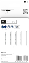 Förpackning av Bosch sågblad, 83 mm, 15 TPI, 1,7 mm tjocklek. BIM-material. QR-kod och Bosch-logotyp synliga.